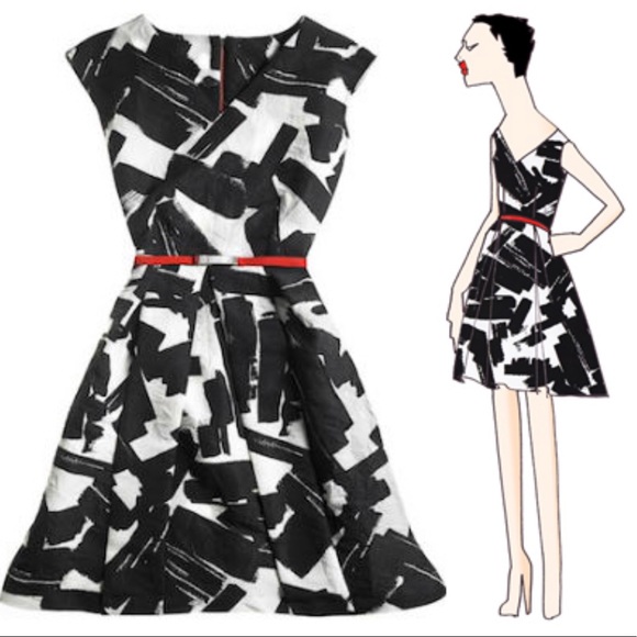 NWT DOO.RI Painterly Printed Pleated Dress 12 - Picture 7 of 7